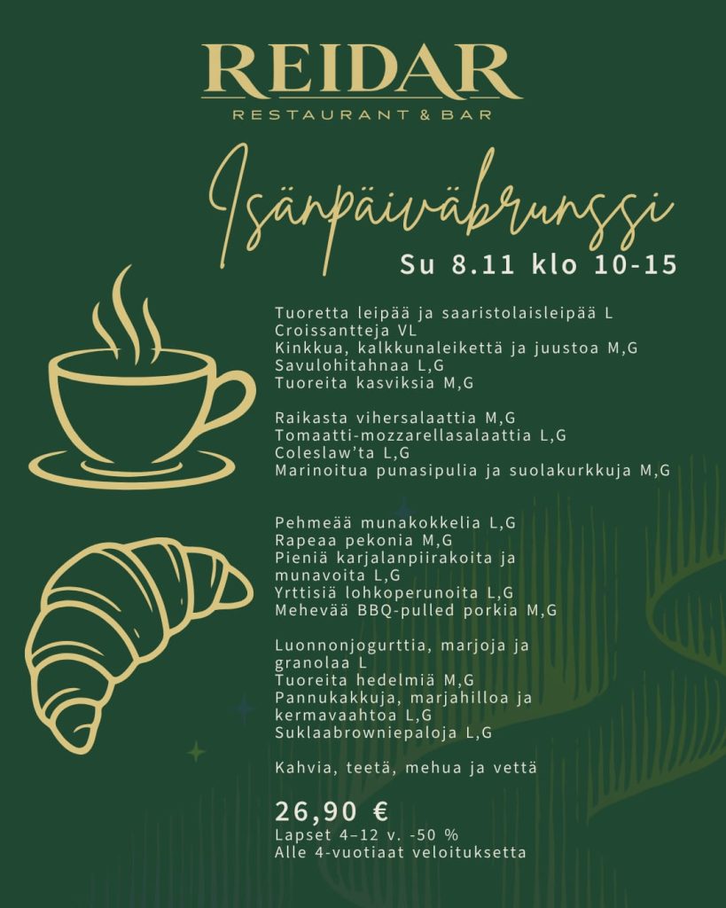 Isänpäiväbrunssi 8.11. Hotelli Kittilä